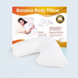 Banana Pillow - Best for General Support and Positioning - Large - Pillow with Tailored Charcoal Slip - 100% Cotton