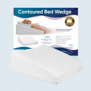 Contoured Bed Wedge - Quilted Version + White Cotton Overslip