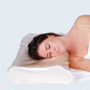 Satin Beauty Pillow - Contoured Memory Foam - Helps minimise wrinkles - Champagne