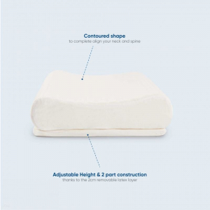 Naturelle Latex Pillow - Contoured, Adjustable, 4 Size Options - Low Profile (pre -order for late May dispatch)