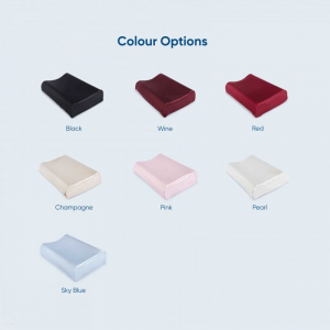 Satin Beauty Pillow - Contoured Memory Foam - Helps minimise wrinkles - Wine