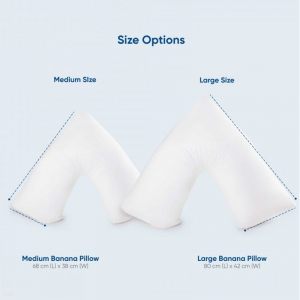 Banana Pillow - Best for General Support and Positioning - Medium - Pillow with Tailored Coral Slip - 100% Cotton