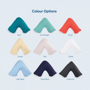 Banana Pillow - Best for General Support and Positioning - Medium - Pillow with Tailored Teal Slip - 100% Cotton