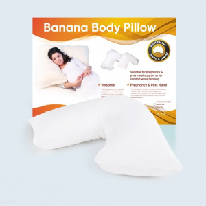 Banana Pillow - Best for General Support and Positioning - Medium - Pillow with Tailored Charcoal Slip - 100% Cotton