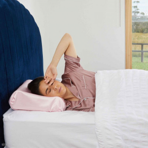 Satin Beauty Pillow - Contoured Memory Foam - Helps minimise wrinkles - Wine