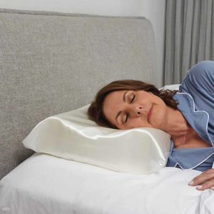 Satin Beauty Pillow - Contoured Memory Foam - Helps minimise wrinkles - Wine