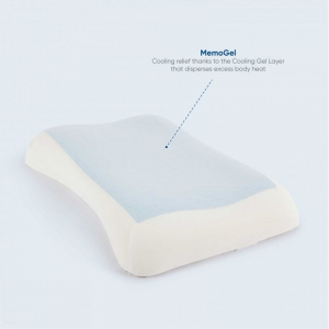 MemoGel Curve Pillow - Contour Comfort and Support with Cool Gel Layer - Memo Gel Curve Pillow