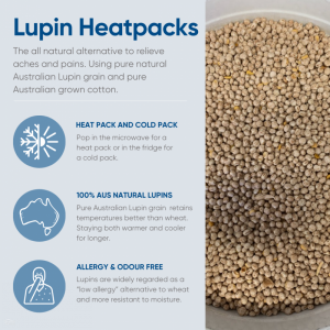 Natural Lupin Pack - Large Body Heating Pad - Lupin Body Large - Cotton Cordouroy - Blue