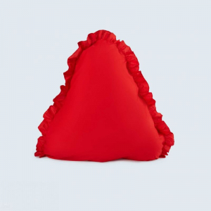 Pyramid Pillow Slip - Ruffled - Red