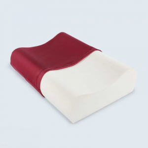 Satin Beauty Pillow - Contoured Memory Foam - Helps minimise wrinkles - Wine