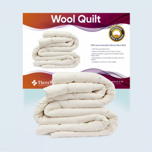 Thera-med 100 Percent Pure Australian Wool Quilt - Summer Quilt - 300 GSM - Queen Size